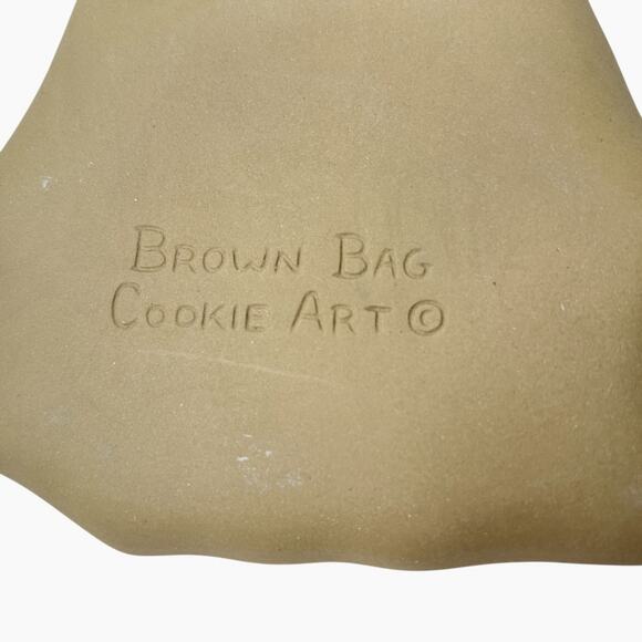 Brown Bag Cookie Art Mold Gingerbread House Durable Ceramic Heart Cottage Vtg - Picture 7 of 9